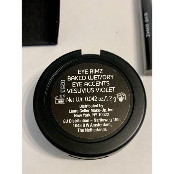 Laura Geller Vesuvius Violet EyeRimz Baked Eyeshadow Purple Kit Eye Accents .04 - Picture 4 of 5